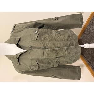 Lucky Brand Olive Green Cotton Military Style Jacket